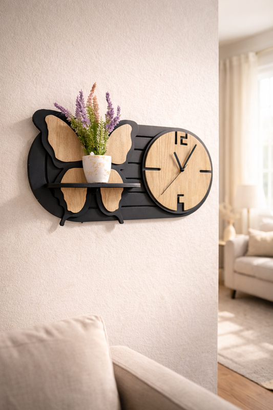🦋 Horloge Murale Papillon — Élégance & Fonctionnalité