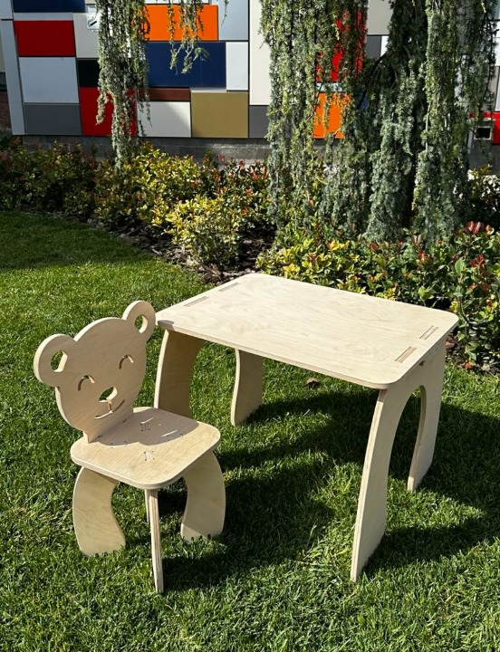 طاولة وكرسي خشبي للأطفال Démontable