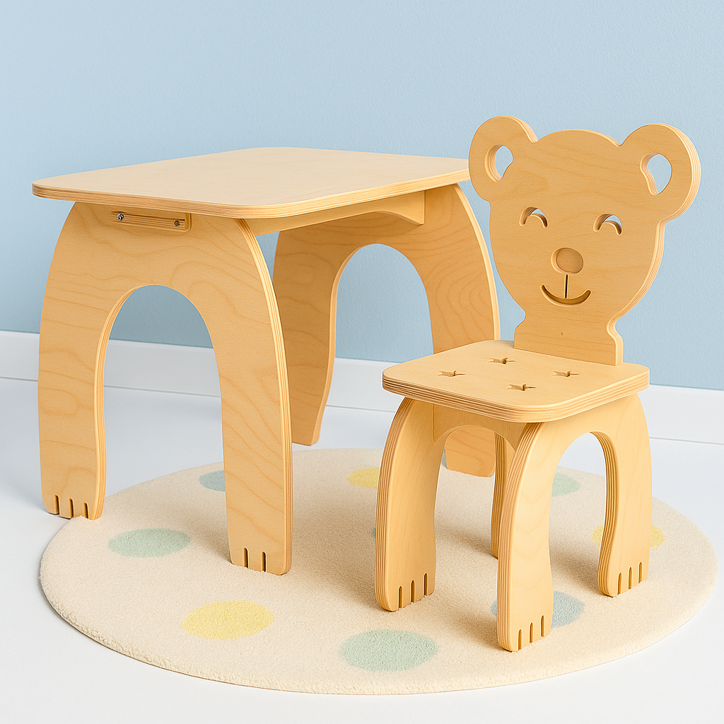طاولة وكرسي خشبي للأطفال Démontable