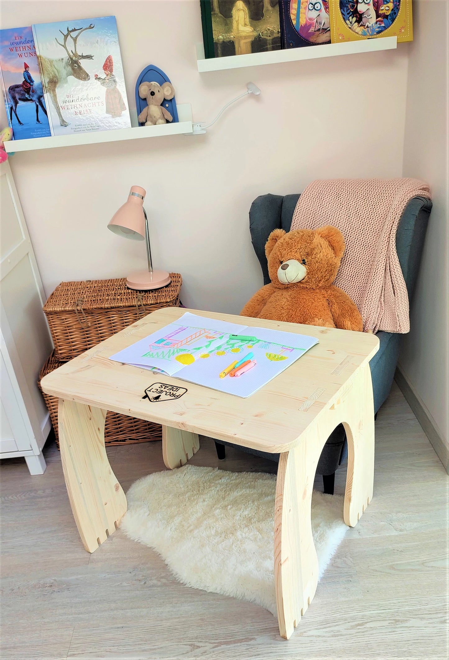 طاولة وكرسي خشبي للأطفال Démontable