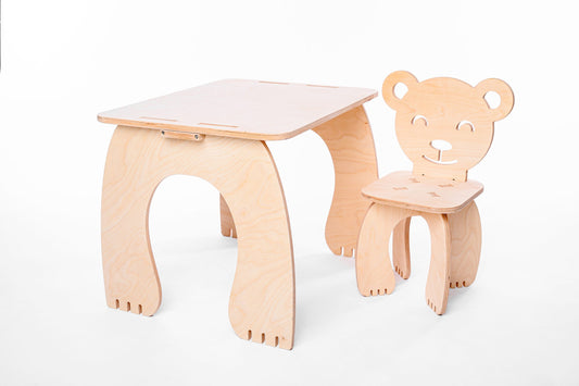 طاولة وكرسي خشبي للأطفال Démontable
